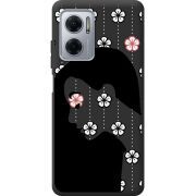 Черный чехол BoxFace Xiaomi Redmi Note 11E Flower Hair
