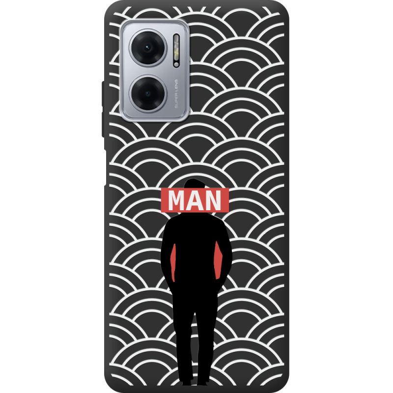 Черный чехол BoxFace Xiaomi Redmi Note 11E Man Pattern