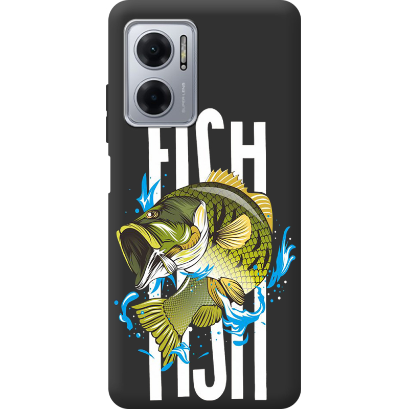 Черный чехол BoxFace Xiaomi Redmi Note 11E Fish