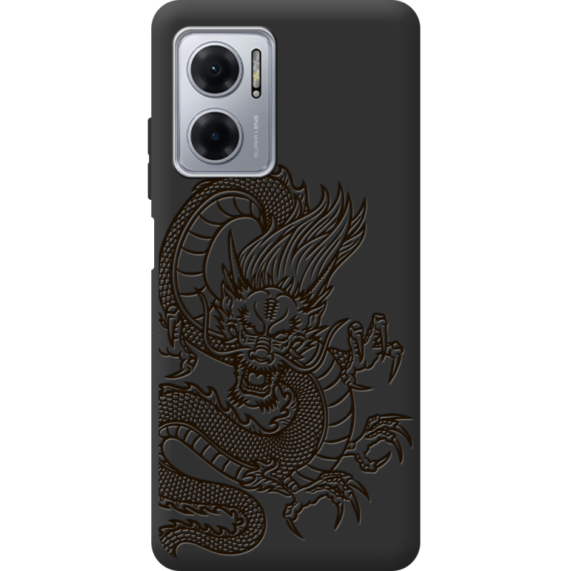 Черный чехол BoxFace Xiaomi Redmi Note 11E Chinese Dragon