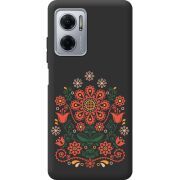 Черный чехол BoxFace Xiaomi Redmi Note 11E Ukrainian Ornament