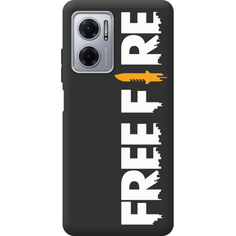 Черный чехол BoxFace Xiaomi Redmi Note 11E Free Fire White Logo