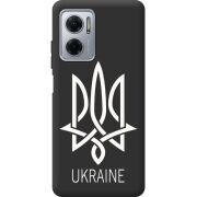 Черный чехол BoxFace Xiaomi Redmi Note 11E Тризуб монограмма ukraine