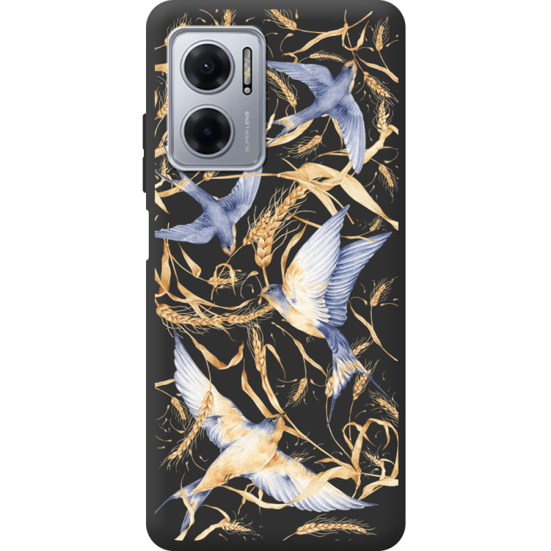 Черный чехол BoxFace Xiaomi Redmi Note 11E Ластівки