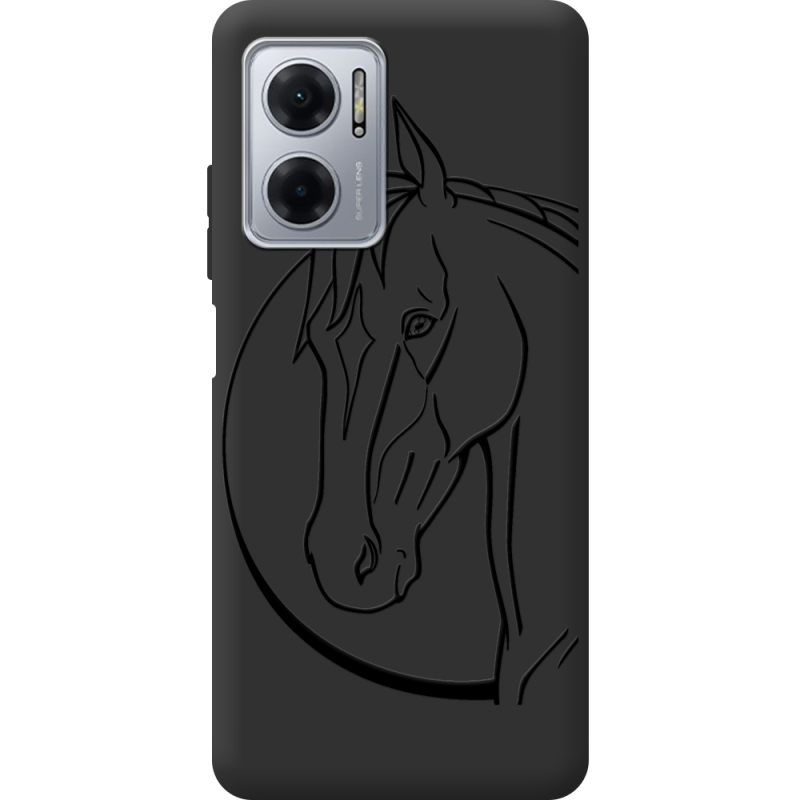 Черный чехол BoxFace Xiaomi Redmi Note 11E Horse