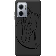 Черный чехол BoxFace Xiaomi Redmi Note 11E Horse