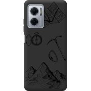 Черный чехол BoxFace Xiaomi Redmi Note 11E Mountains