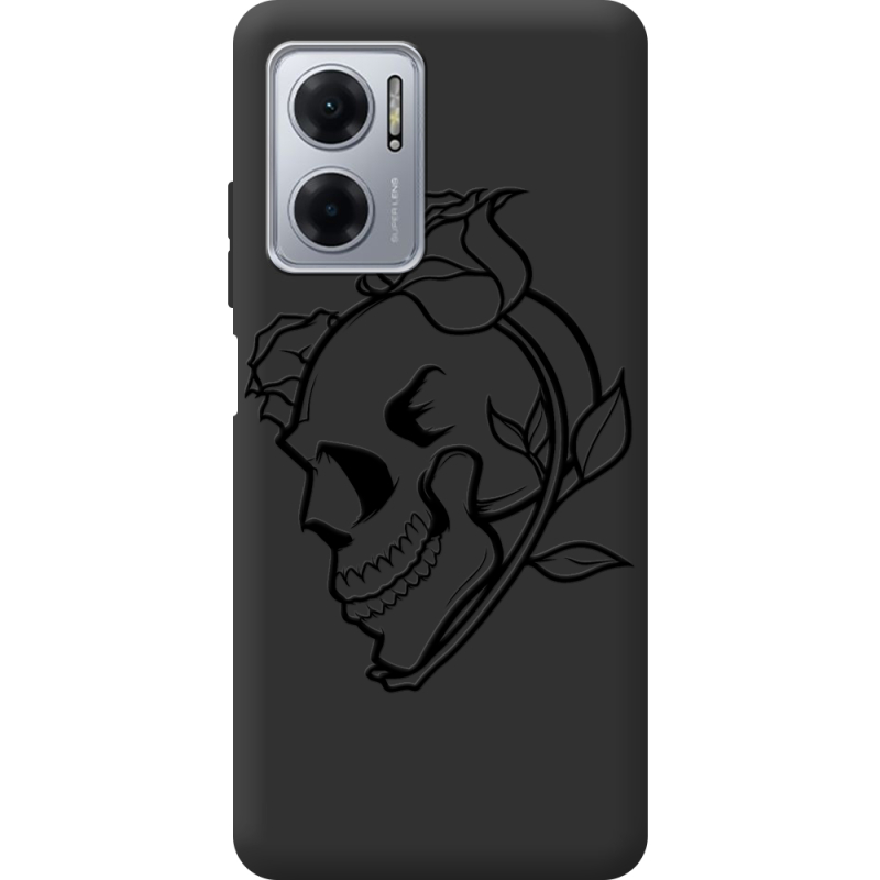 Черный чехол BoxFace Xiaomi Redmi Note 11E Skull and Roses