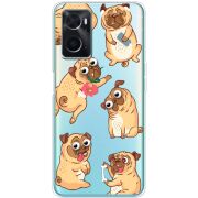 Прозрачный чехол BoxFace OPPO A76 с 3D-глазками Pug