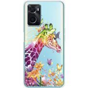 Прозрачный чехол BoxFace OPPO A76 Colorful Giraffe