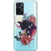 Чехол со стразами OPPO A76 Cat in Flowers