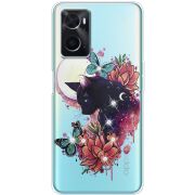 Чехол со стразами OPPO A76 Cat in Flowers