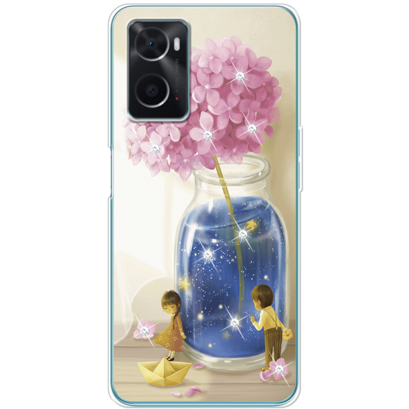 Чехол со стразами OPPO A76 Little Boy and Girl