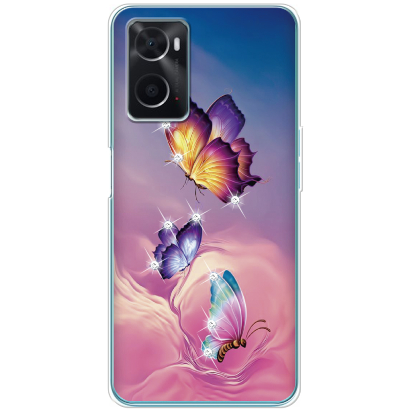 Чехол со стразами OPPO A76 Butterflies