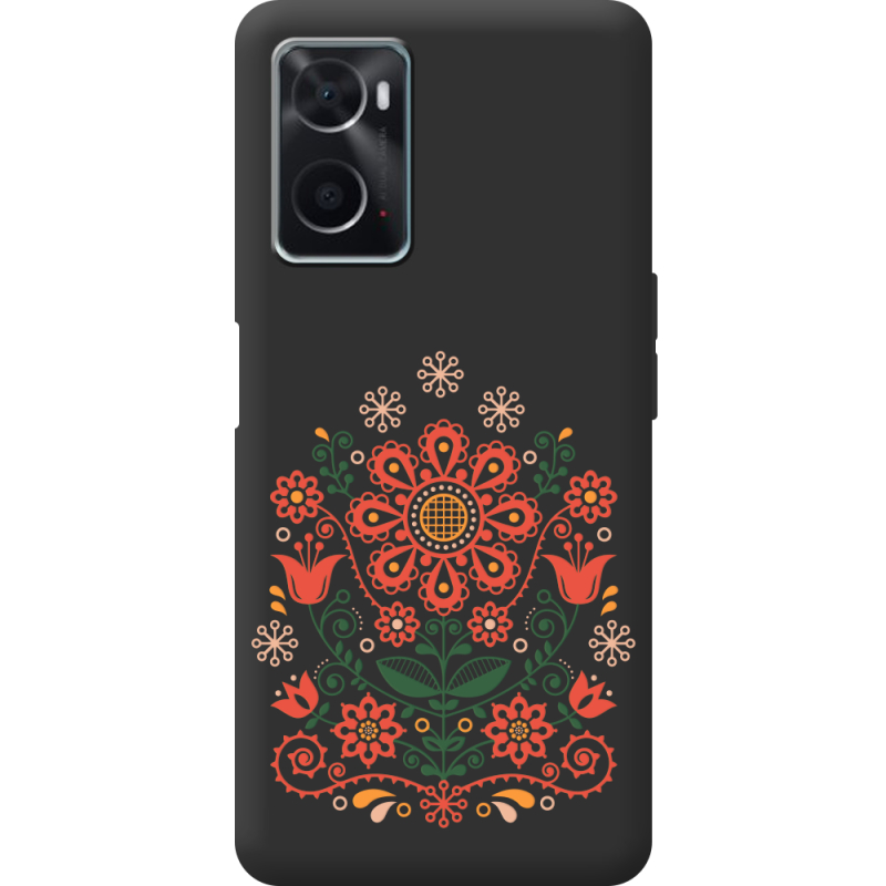 Черный чехол BoxFace OPPO A76 Ukrainian Ornament