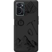 Черный чехол BoxFace OPPO A76 Mountains