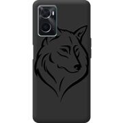 Черный чехол BoxFace OPPO A76 Wolf