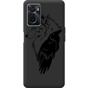 Черный чехол BoxFace OPPO A76 Wolf and Raven