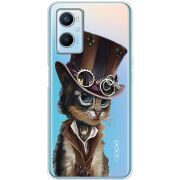 Прозрачный чехол BoxFace OPPO A96 Steampunk Cat