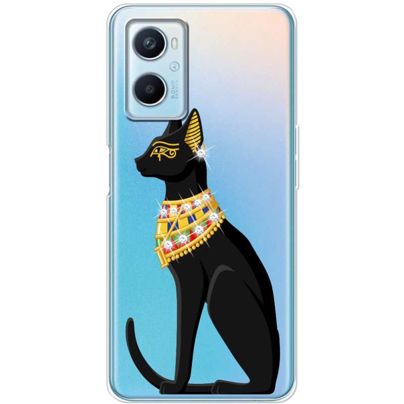 Чехол со стразами OPPO A96 Egipet Cat