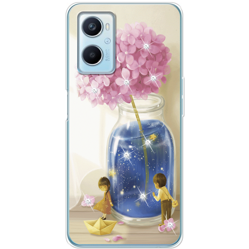 Чехол со стразами OPPO A96 Little Boy and Girl