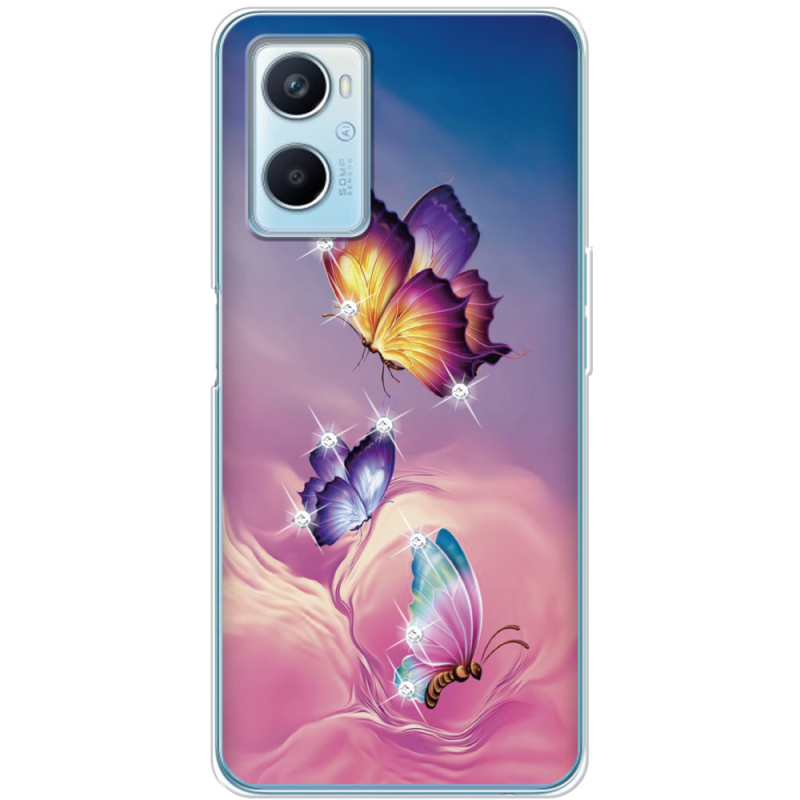 Чехол со стразами OPPO A96 Butterflies