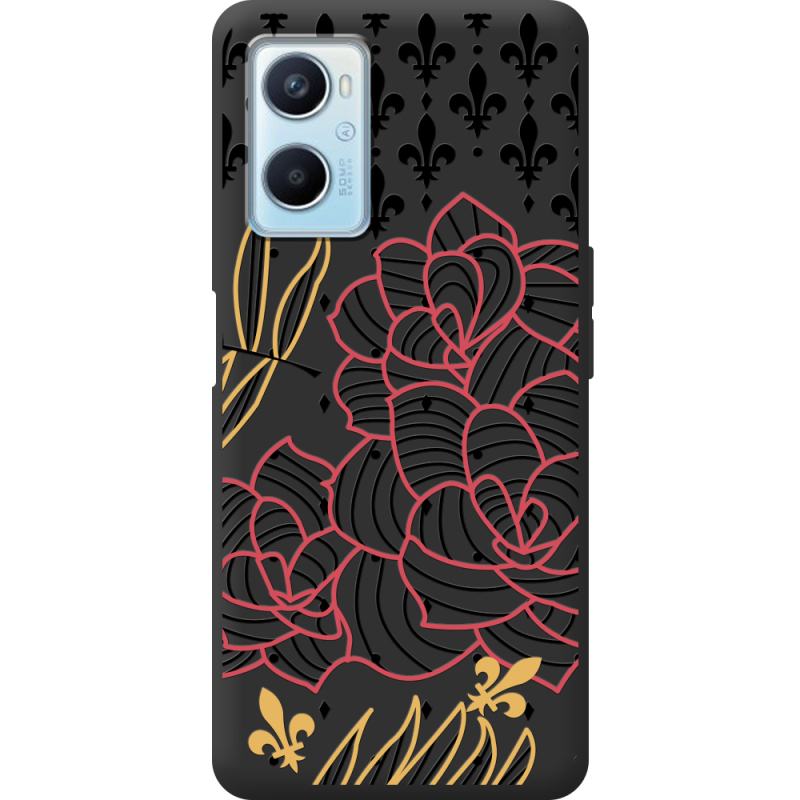 Черный чехол BoxFace OPPO A96 FranceFlowers