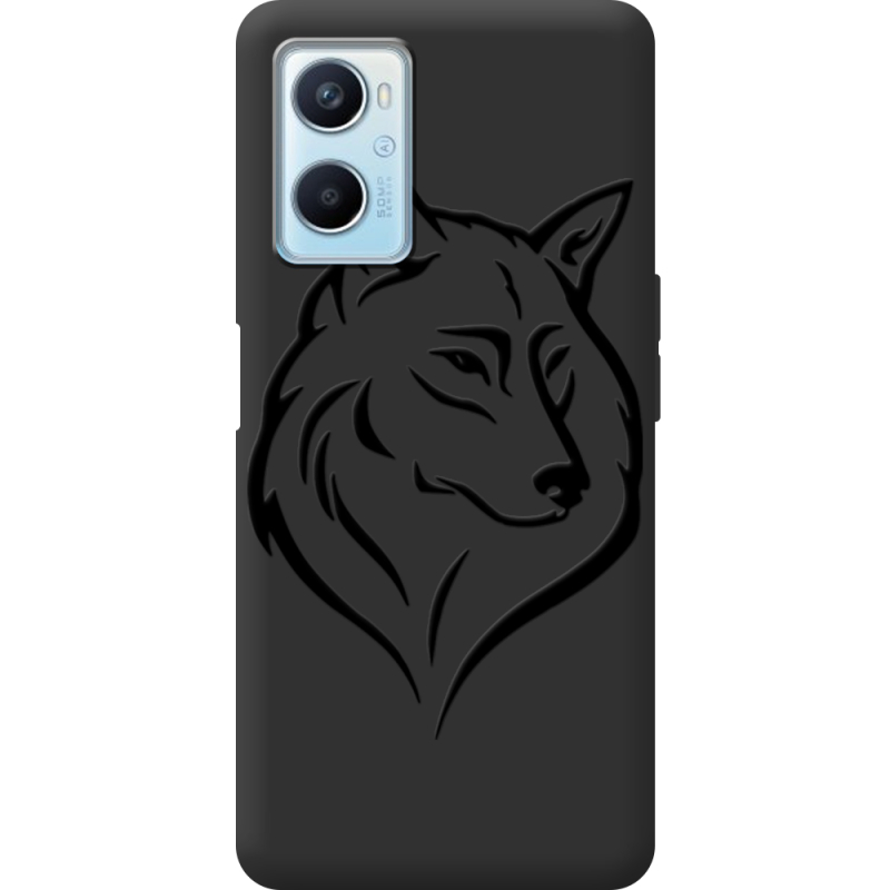 Черный чехол BoxFace OPPO A96 Wolf