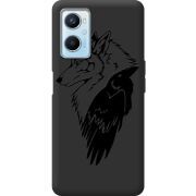 Черный чехол BoxFace OPPO A96 Wolf and Raven