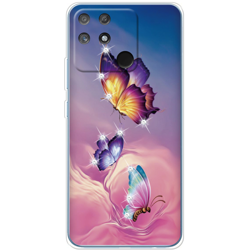 Чехол со стразами Realme Narzo 50A Butterflies