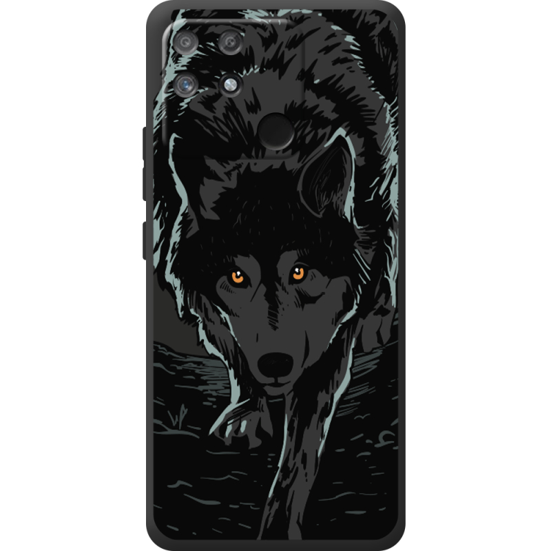 Черный чехол BoxFace Realme Narzo 50A Wolf