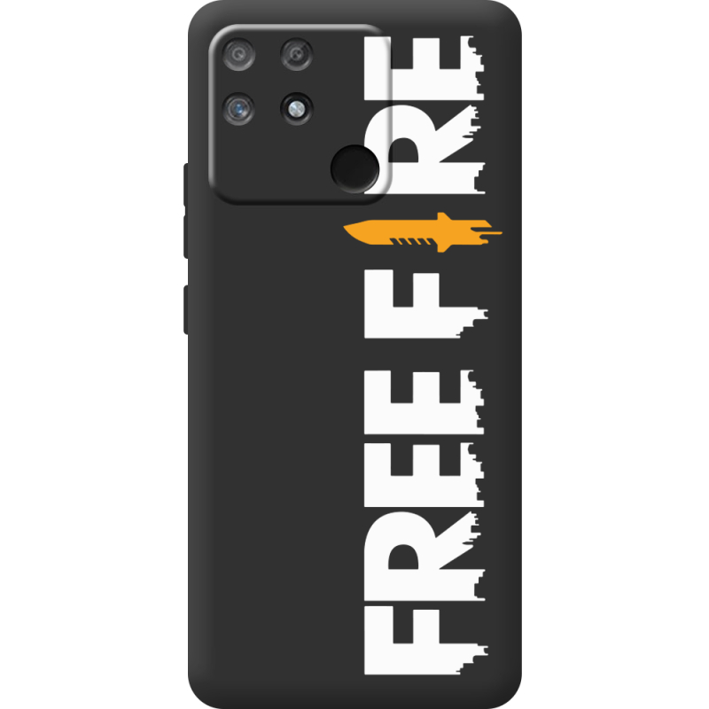 Черный чехол BoxFace Realme Narzo 50A Free Fire White Logo