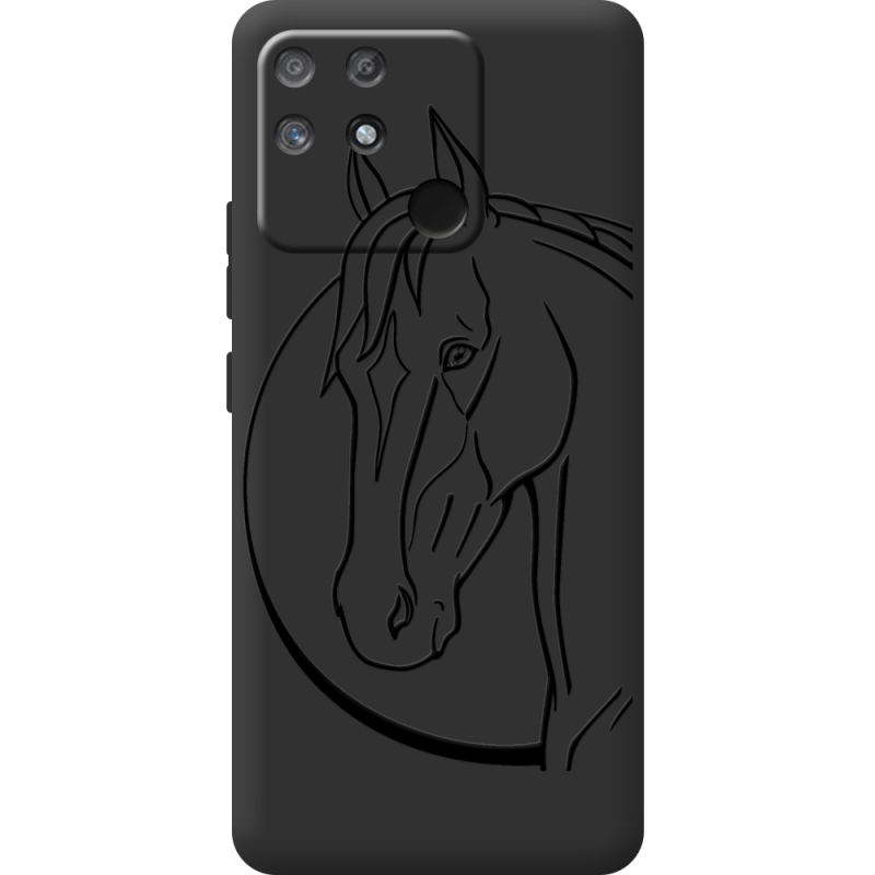 Черный чехол BoxFace Realme Narzo 50A Horse