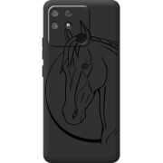 Черный чехол BoxFace Realme Narzo 50A Horse