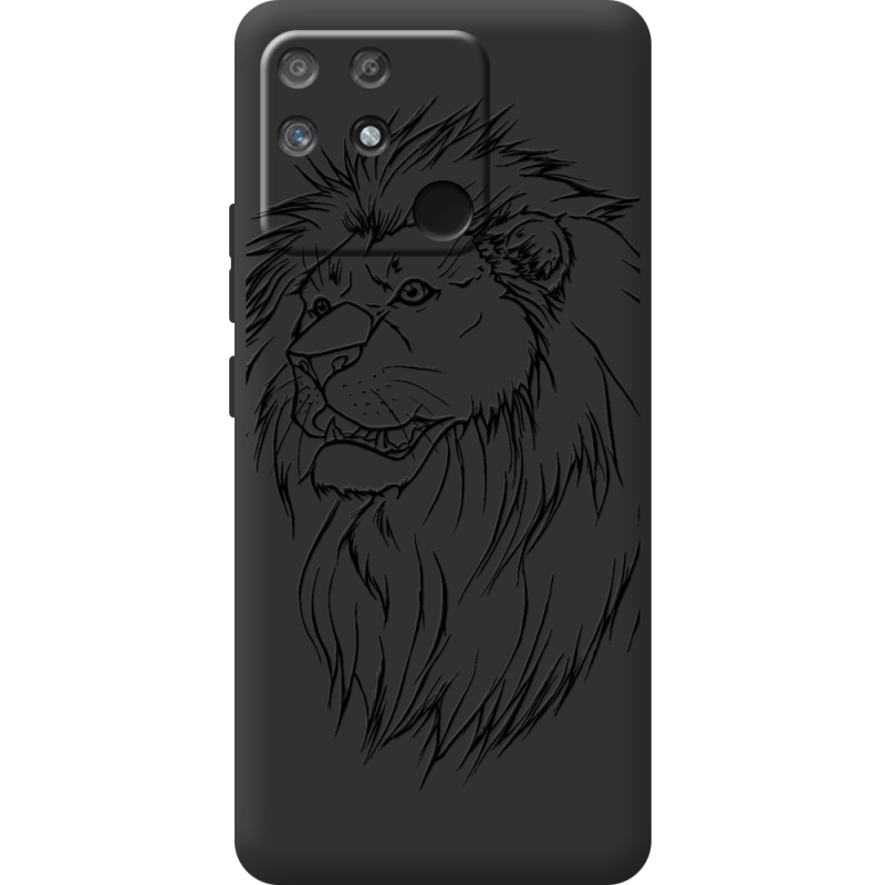 Черный чехол BoxFace Realme Narzo 50A Lion