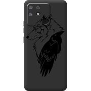 Черный чехол BoxFace Realme Narzo 50A Wolf and Raven