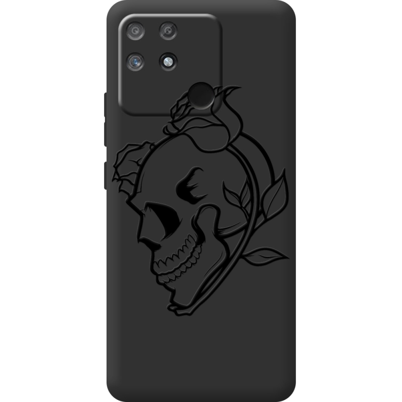 Черный чехол BoxFace Realme Narzo 50A Skull and Roses