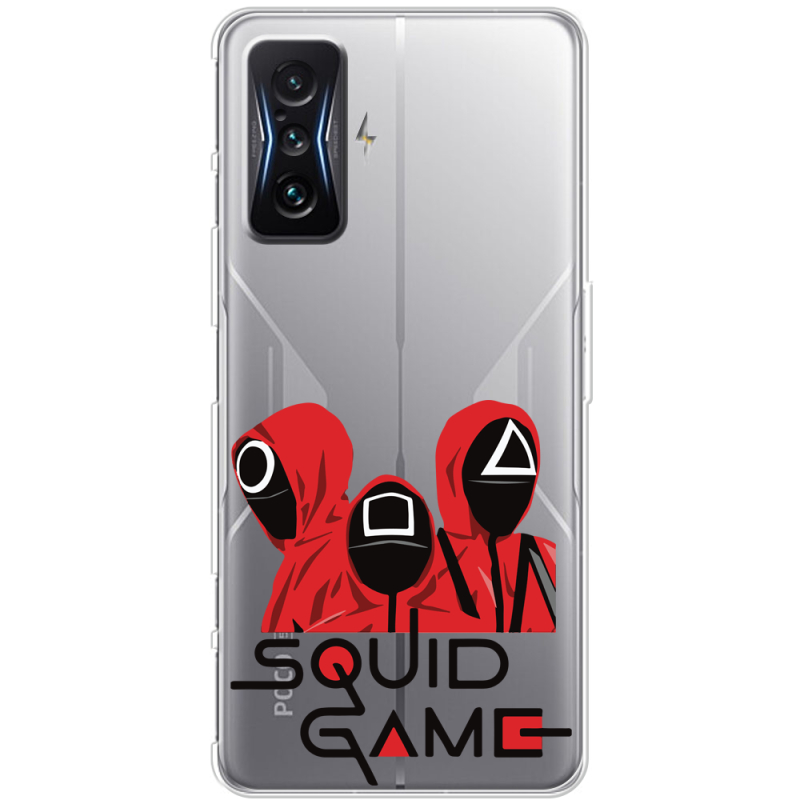 Прозрачный чехол BoxFace Poco F4 GT siquid game люди в красном