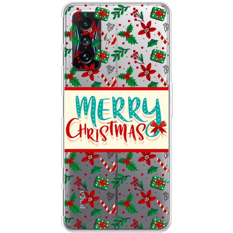 Прозрачный чехол BoxFace Poco F4 GT Vintage Christmas Pattern