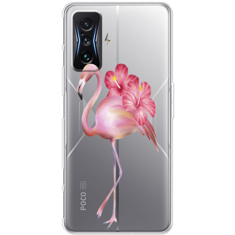 Прозрачный чехол BoxFace Poco F4 GT Floral Flamingo