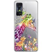 Прозрачный чехол BoxFace Poco F4 GT Colorful Giraffe