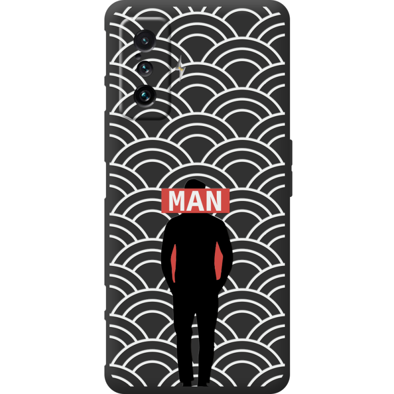 Черный чехол BoxFace Poco F4 GT Man Pattern