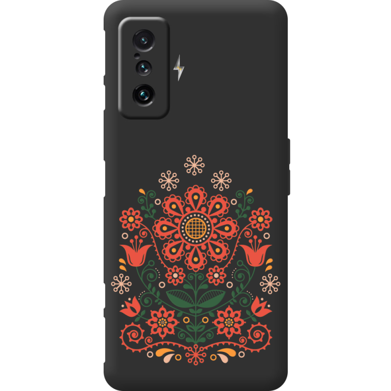 Черный чехол BoxFace Poco F4 GT Ukrainian Ornament