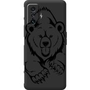 Черный чехол BoxFace Poco F4 GT Grizzly Bear