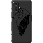 Черный чехол BoxFace Poco F4 GT Wolf and Raven