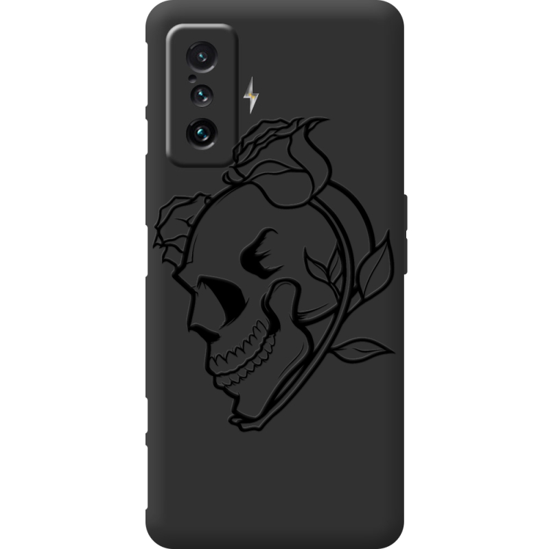 Черный чехол BoxFace Poco F4 GT Skull and Roses