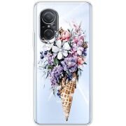 Чехол со стразами Huawei Nova 9 SE Ice Cream Flowers