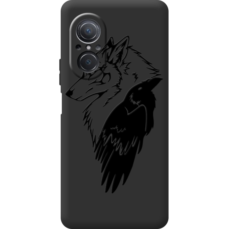 Черный чехол BoxFace Huawei Nova 9 SE Wolf and Raven