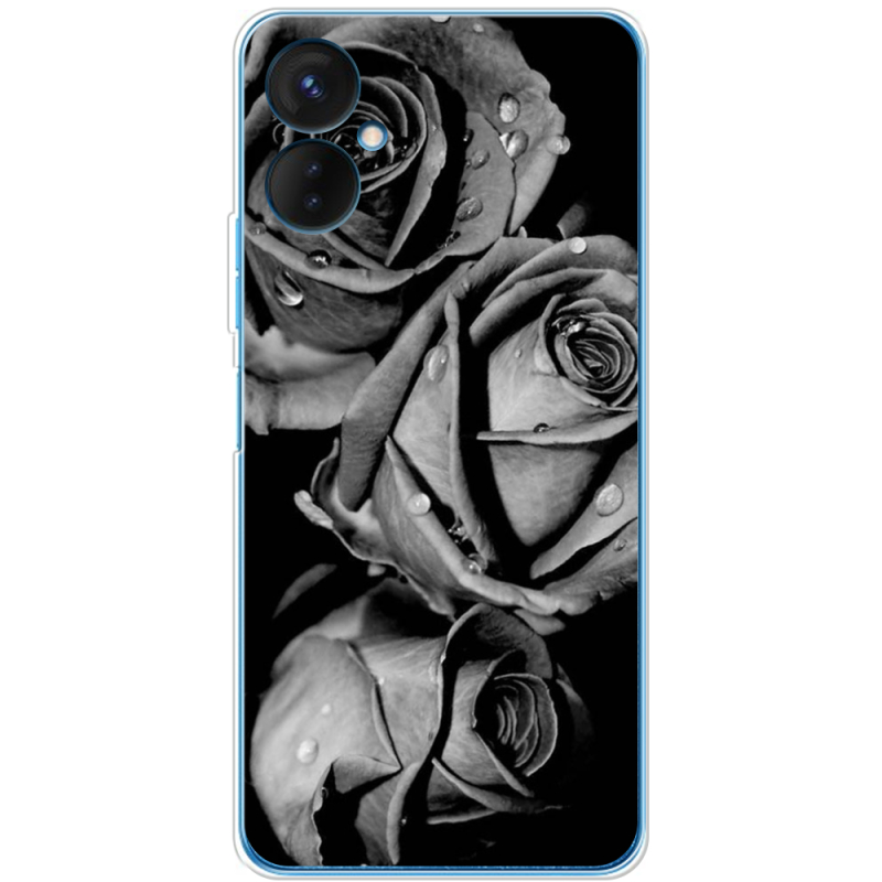 Чехол BoxFace Tecno Spark 9 Pro Black and White Roses