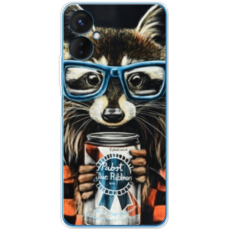 Чехол BoxFace Tecno Spark 9 Pro Енот с банкой